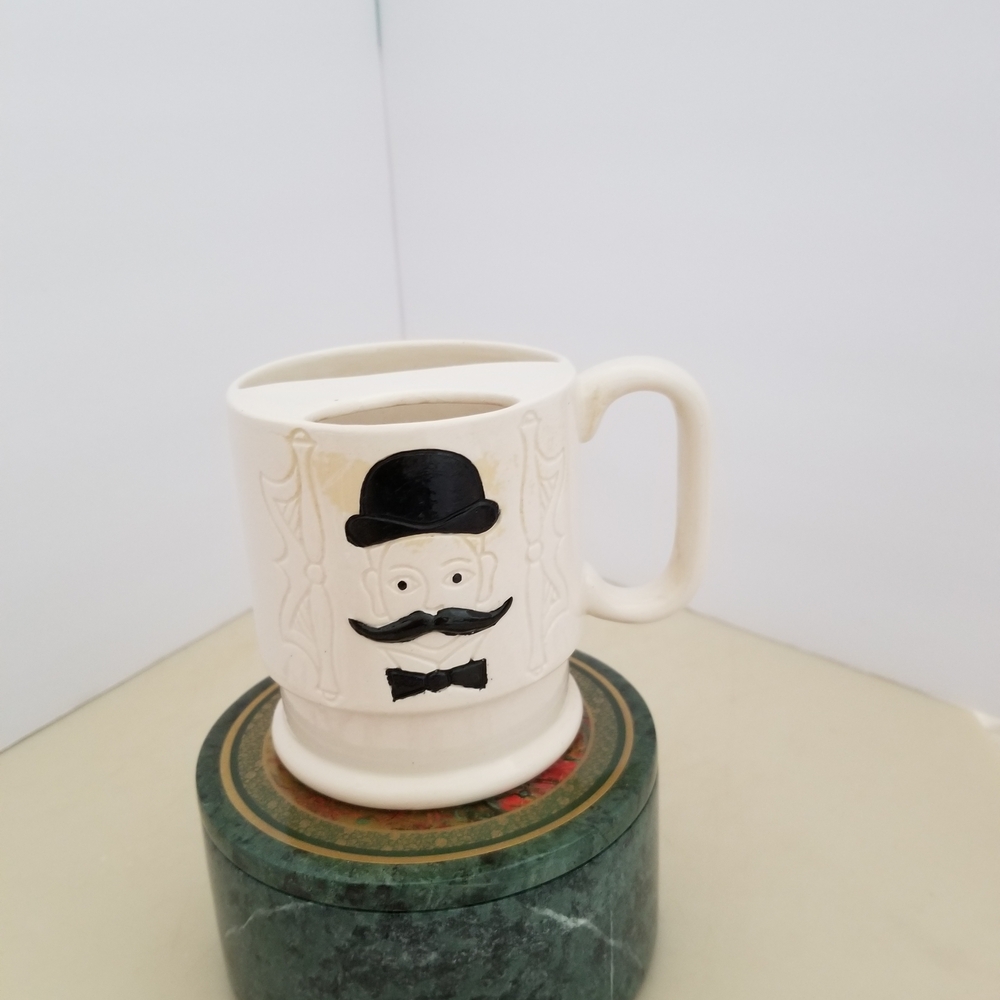 Cream Mug with Mustache Design - Picture 1 of 4